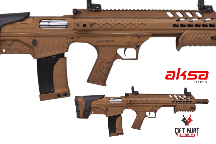 AKSA CROSFİRE T12 Bullpup Şarjörlü Pompalı Yarı Otomatik Hibrit Bronz